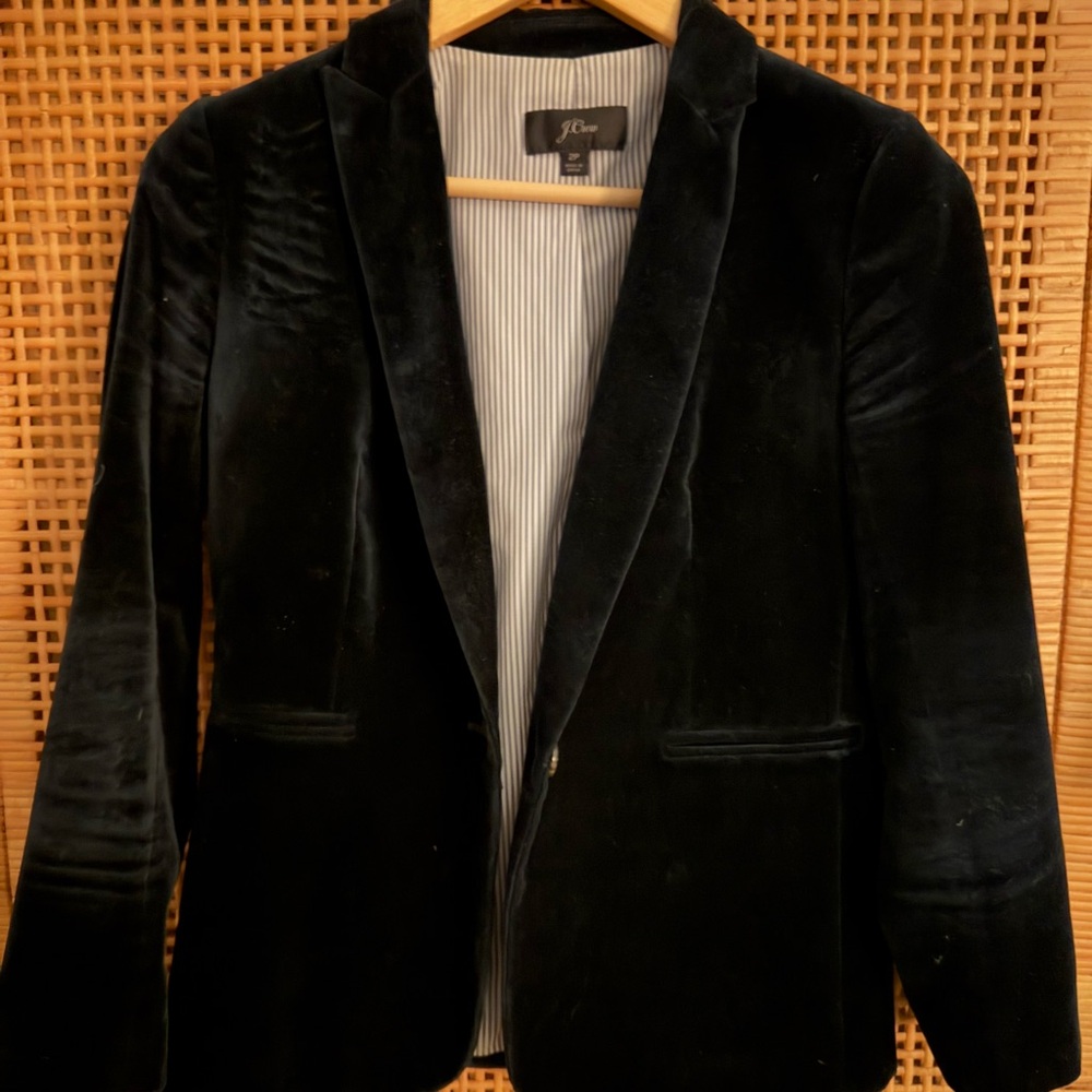 J. Crew Black Velvet Blazer